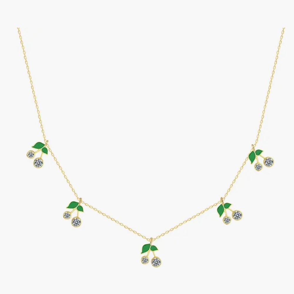 Gabi Rielle 14K Gold Plated Sterling Silver CZ
Cherries Station Necklace NWT